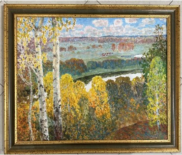 Ландарский Р.Е "Мой родный кут",2019г. Холст, масло. Размер с рамой 83х70см. № 2615 (артикул №2615) - фото №1