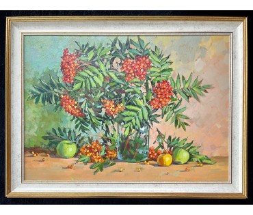 Житковский А.А "Рябина", 2021г. Холст, масло. Размер 50х70 см. № 2623 (артикул №2623) - фото №1