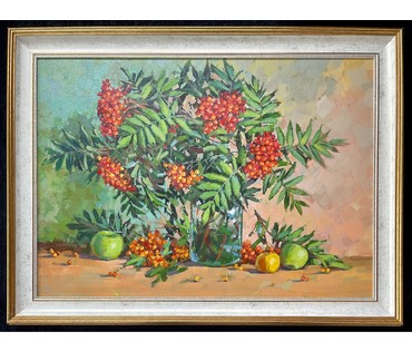Житковский А.А "Рябина", 2021г. Холст, масло. Размер 50х70 см. № 2623 (артикул №2623) - фото №2