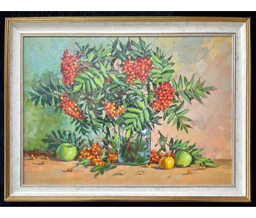 Житковский А.А "Рябина", 2021г. Холст, масло. Размер 50х70 см. № 2623 (артикул №2623) - фото №3