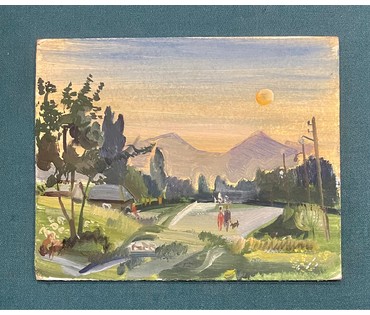 Юзвук В.С. Картон, масло. Размер 19х23,5 см. № 2627 (артикул №2627) - фото №2