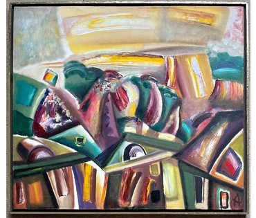 Клименко А.И "Город", 2002г. Холст, масло. Размер 71х80 см. № 2634 (артикул №2634) - фото №1