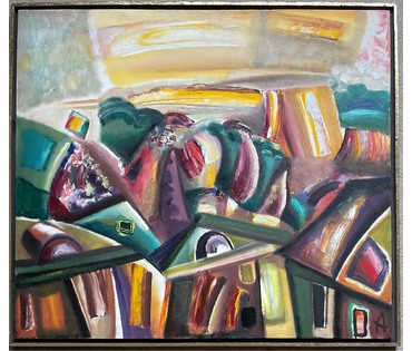 Клименко А.И "Город", 2002г. Холст, масло. Размер 71х80 см. № 2634 (артикул №2634) - фото №2