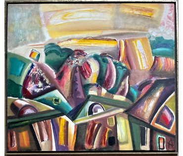 Клименко А.И "Город", 2002г. Холст, масло. Размер 71х80 см. № 2634 (артикул №2634) - фото №3