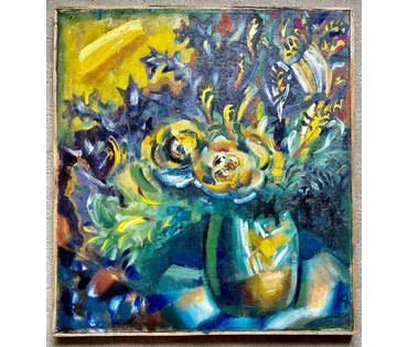 Клименко А.И "Цветы в вазе", 2002г. Холст, масло. Размер 71х65 см. № 2636 (артикул №2636) - фото №2