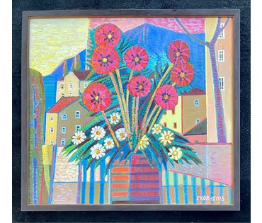 Сковородко О.А "Цветы Ялты", 2016г. Холст, масло. Размер 55х60 см. № 2655 (артикул №2655) - фото №1
