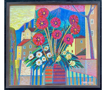 Сковородко О.А "Цветы Ялты", 2016г. Холст, масло. Размер 55х60 см. № 2655 (артикул №2655) - фото №2