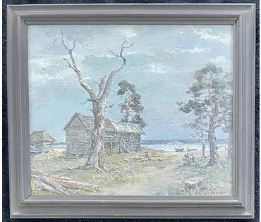 Ходорович В.П "На поўначы", 1994г. Холст, масло. Размер 38х46 см. № 2659 (артикул №2659) - фото №1