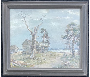 Ходорович В.П "На поўначы", 1994г. Холст, масло. Размер 38х46 см. № 2659 (артикул №2659) - фото №2