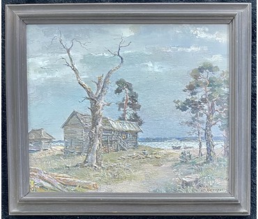 Ходорович В.П "На поўначы", 1994г. Холст, масло. Размер 38х46 см. № 2659 (артикул №2659) - фото №6