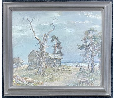 Ходорович В.П "На поўначы", 1994г. Холст, масло. Размер 38х46 см. № 2659 (артикул №2659) - фото №8