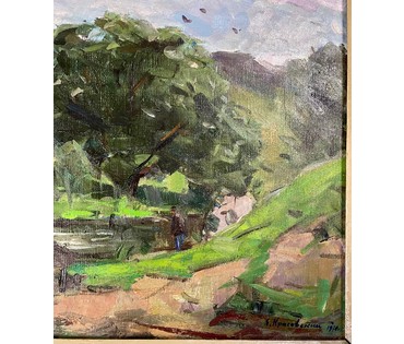 Красовский Е.Е "Весна", 1970 г. Холст, масло. Размер 50х70 см. № 2660 (артикул №2660) - фото №4