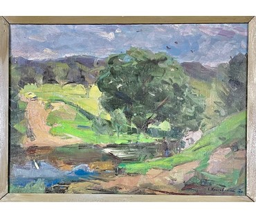 Красовский Е.Е "Весна", 1970 г. Холст, масло. Размер 50х70 см. № 2660 (артикул №2660) - фото №5