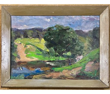 Красовский Е.Е "Весна", 1970 г. Холст, масло. Размер 50х70 см. № 2660 (артикул №2660) - фото №8