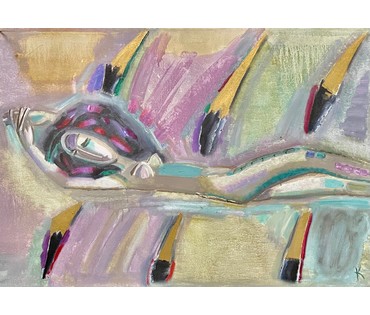 Клименко И.Д "Золотой сон", 1999г. Холст, масло. Размер 70х100 см. № 2662 (артикул №2662) - фото №5