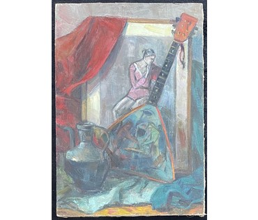 Красовский Е.Е "Натюрморт с балалайкой", 1975г. Холст, масло. Размер 65х45 см. № 2668 (артикул №2668) - фото №8