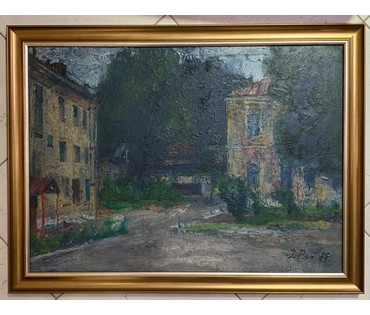 Рей И.П "Мінскі дворык". 1973г. Картон, масло. Размер 50х70 см. № 2669 (артикул №2669) - фото №1