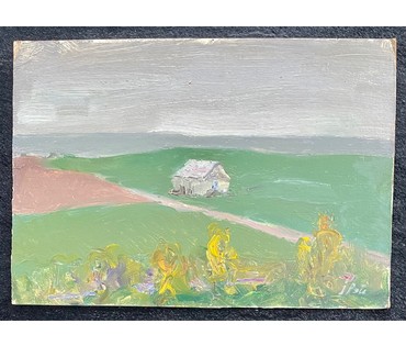 Рей И.П. Пейзаж. 1979г. Картон, масло. Размер 35х50 см. № 2671 (артикул №2671) - фото №2