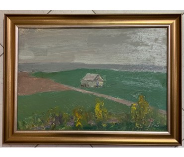 Рей И.П. Пейзаж. 1979г. Картон, масло. Размер 35х50 см. № 2671 (артикул №2671) - фото №1