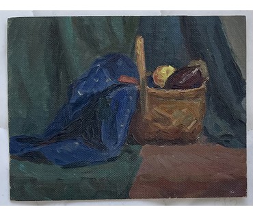 Назаренко Н.П "Натюрморт", 1963г. Картон, масло. Размер 15х19 см. № 2674 (артикул №2674) - фото №2
