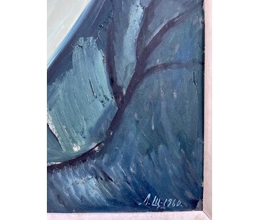 Щемелёв Л.Д "Борис Усс", 1960г. Картон, масло. Размер 74х52 см. № 2680 (артикул №2680) - фото №4