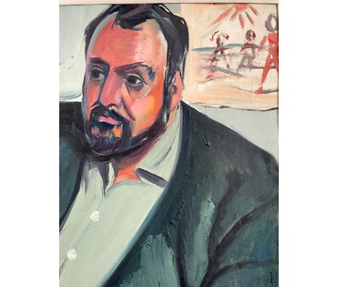 Щемелёв Л.Д "Борис Усс", 1960г. Картон, масло. Размер 74х52 см. № 2680 (артикул №2680) - фото №5