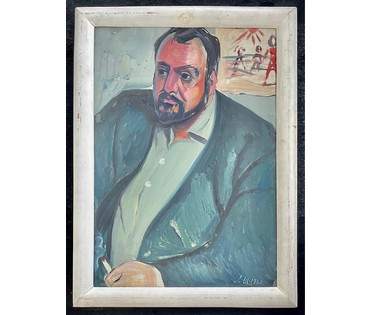 Щемелёв Л.Д "Борис Усс", 1960г. Картон, масло. Размер 74х52 см. № 2680 (артикул №2680) - фото №3