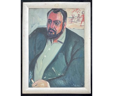 Щемелёв Л.Д "Борис Усс", 1960г. Картон, масло. Размер 74х52 см. № 2680 (артикул №2680) - фото №2