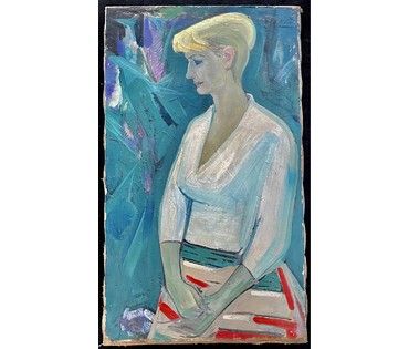 Щемелёв Л.Д "Образ", 1960г. Холст, масло. Размер 57,5х99 см. № 2691 (артикул №2691) - фото №1