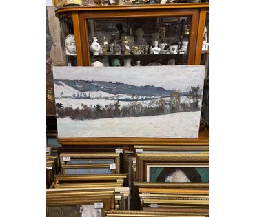 Крохалев П.С. (Крохолев) "Дорога на Радошковичи", холст, масло. Размер 52х106 см. №149