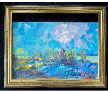Гомонов Л.В "Цішыня", 1991г. Холст, масло. Размер 40х60 см. № 2698 (артикул №2698) - фото №6