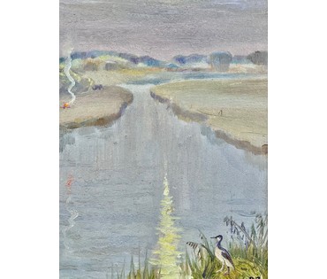 Доморад В.А. Пейзаж. 2002г. Картон масло. Размер с рамой 39х48 см.,без 30х40 см. № 2699 (артикул №2699) - фото №3