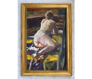 Стасевич И.Н "Эцюд аголенай". Картон, масло. Размер 52х34 см. № 2701 (артикул №2701) - фото №2