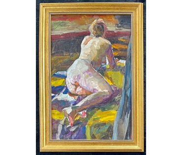 Стасевич И.Н "Эцюд аголенай". Картон, масло. Размер 52х34 см. № 2701 (артикул №2701) - фото №1