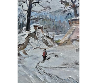 Юзвук В.С "Зімовы дзень", 1996г. Холст, масло. Размер 60х50 см. № 2703 (артикул №2703) - фото №5