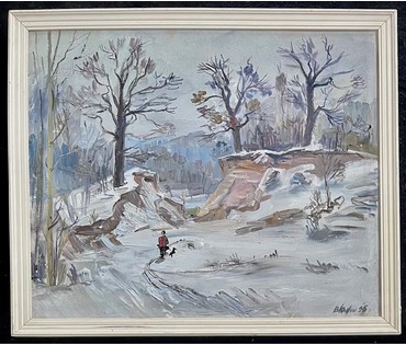 Юзвук В.С "Зімовы дзень", 1996г. Холст, масло. Размер 60х50 см. № 2703 (артикул №2703) - фото №3