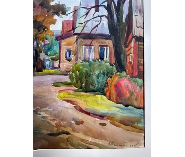 Доморад В.А. Акварель. 1965г. Размер 32,5х50 см. № 2707 (артикул №2707) - фото №2