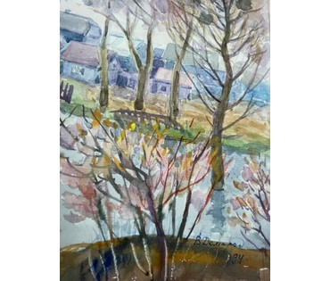 Доморад В.А. Акварель. 1994г. Размер 30х45 см. № 2712 (артикул №2712) - фото №2