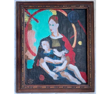 Кищенко А.М "Мадонна с младенцем", 1979г. Холст, масло. Размер 44,5х37 см. № 2735 (артикул №2735) - фото №1