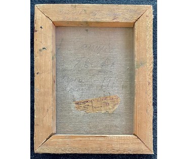 Зайцев Е.А "Дорога к лесу", 1963г. Холст, масло. Размер 31,5х25 см. № 2744 (артикул №2744) - фото №4