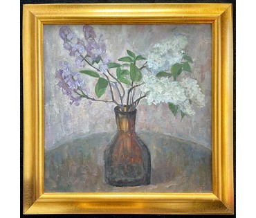 Исаёнок М.И "Бэз", 1975г. Оргалит, масло. Размер 53х53 см. № 2746 (артикул №2746) - фото №2
