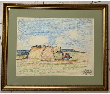 Щемелёв Л.Д. Пейзаж, 1983г. Бумага, смешанная техника. Размер 64х52 см. № 2754 (артикул №2754) - фото №1