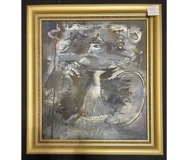 Алесь Мара (Марочкин А.А) "Старажытны вой",1991г. Холст, масло. Размер 45х50 см. Этюд каталожной работы "Сівы воўк" № 2771 (артикул №2771) - фото №1