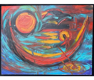 Ляпин А.В "На волнах". Холст, масло. Размер 60х80 см. № 2791 (артикул №2791) - фото №4