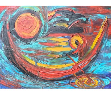 Ляпин А.В "На волнах". Холст, масло. Размер 60х80 см. № 2791 (артикул №2791) - фото №5