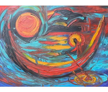 Ляпин А.В "На волнах". Холст, масло. Размер 60х80 см. № 2791 (артикул №2791) - фото №6