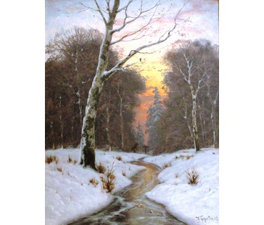 Heinrich Gogarten (1850-1911) "Зимний вечер" (артикул №167) - фото №2