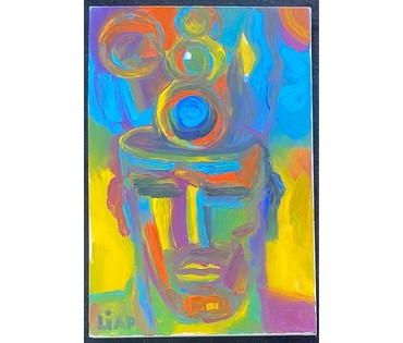 Ляпин А.В "Создатель Вселенных", 2022г. Холст, масло. Размер 60х40 см. № 2829 (артикул №2829) - фото №1