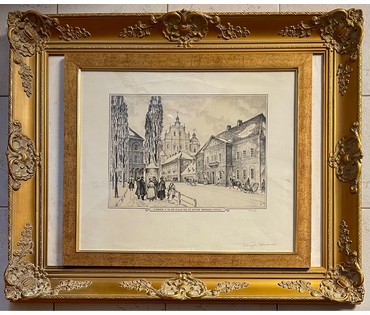 Стащенюк В.П "Мінск у 50-х гадах 19 ст..Куток Верхняга горада". Автолитография, 1986г. Размер 57х66,5 см. № 2836 (артикул №2836) - фото №4