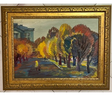 Чепик М.Ф "Осень в Минске",1987г. Картон, масло.Размер 35х50 см. № 2841 (артикул №2841) - фото №1